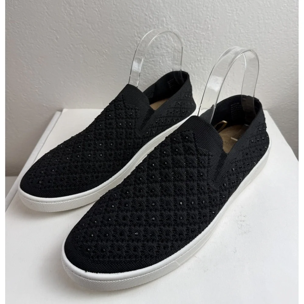 White Mountain Upbringing Womens Black Bling Slip On Sneaker 11 Comfort Shoe Y2K